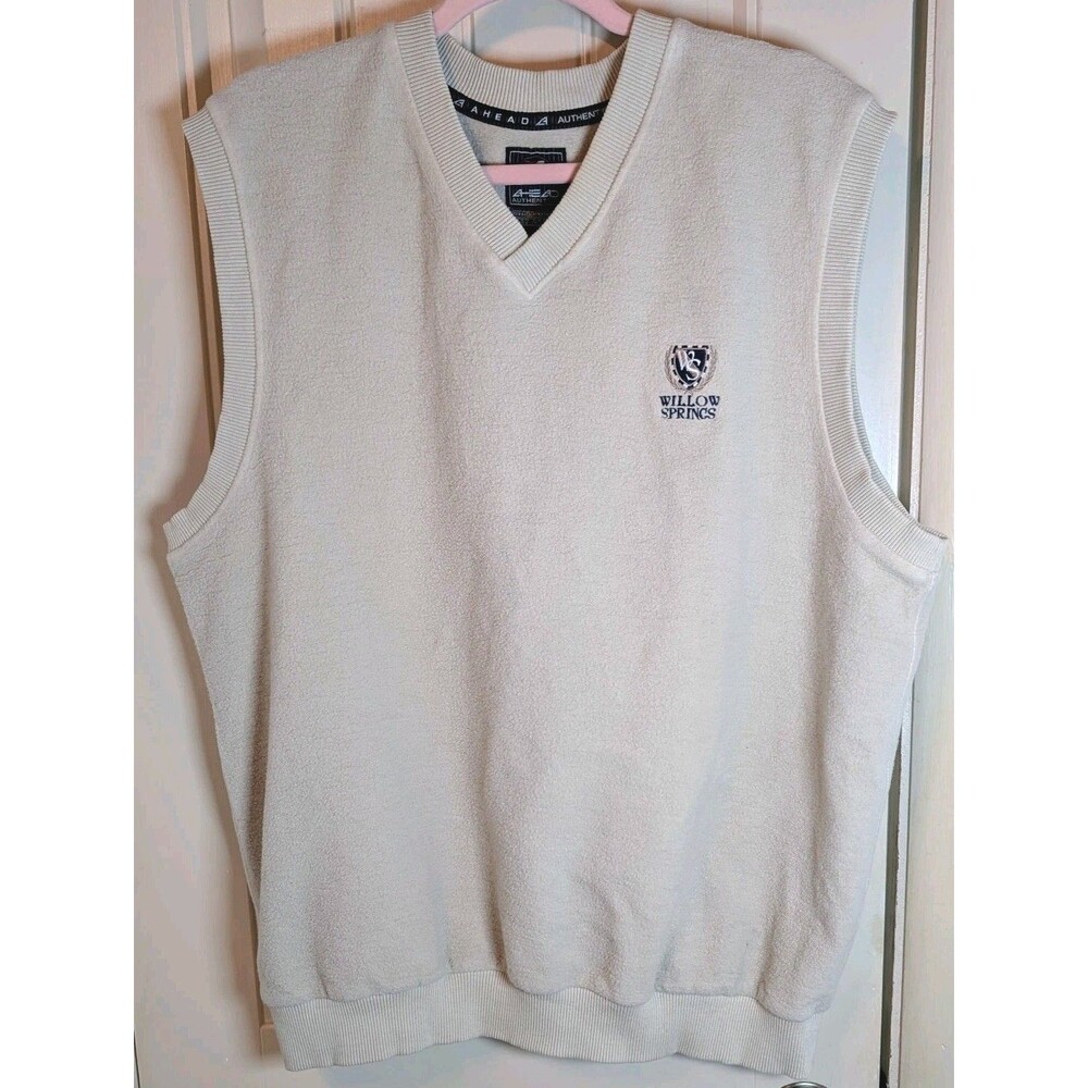 Vintage Ahead Authentics Willow Springs Sweater Vest Large Off White Canada Made